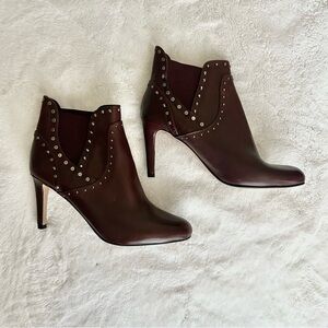 Vince Camuto burgundy Studded Heeled Boots NwOb 7.5
